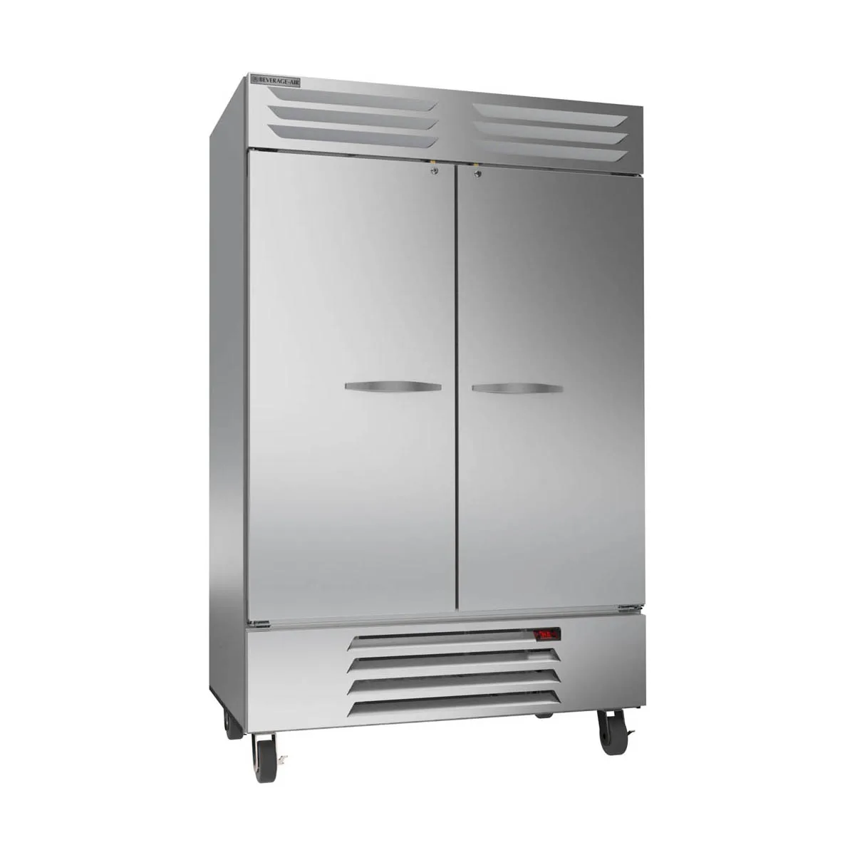 Beverage Air RB49HC-1S 52" Two-Section Reach-In Refrigerator w/ 2 Solid Doors, Bottom Mounted, Aluminum Interior, 46 cu. ft.