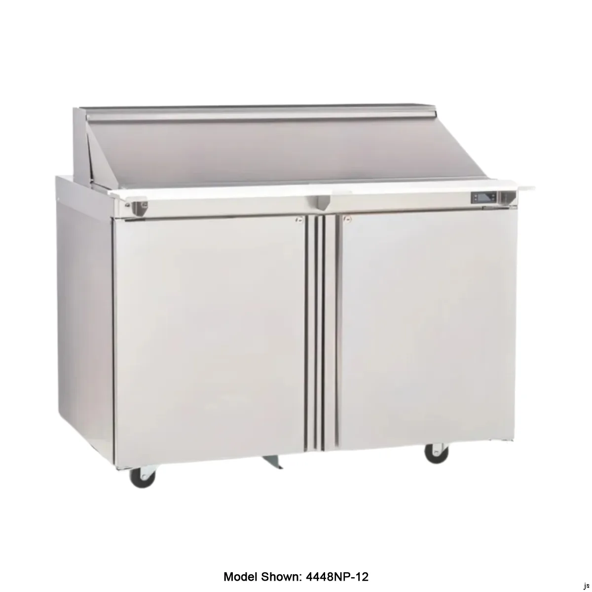 Delfield 4448NP-8 48" 2-Door Sandwich and Salad Prep Table, 8 Pans, Stainless Steel