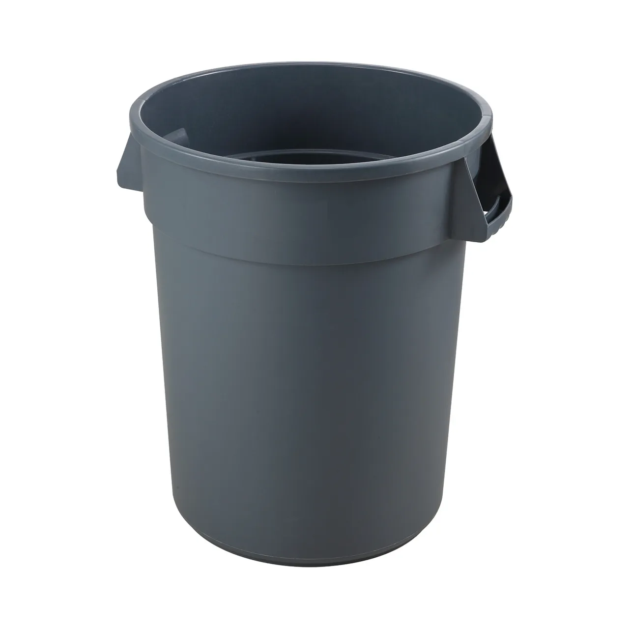 CAC China TCNC-32 Round Trash Can 32‑Gallon Gray Polyethylene Ergonomic Side Handles Stackable