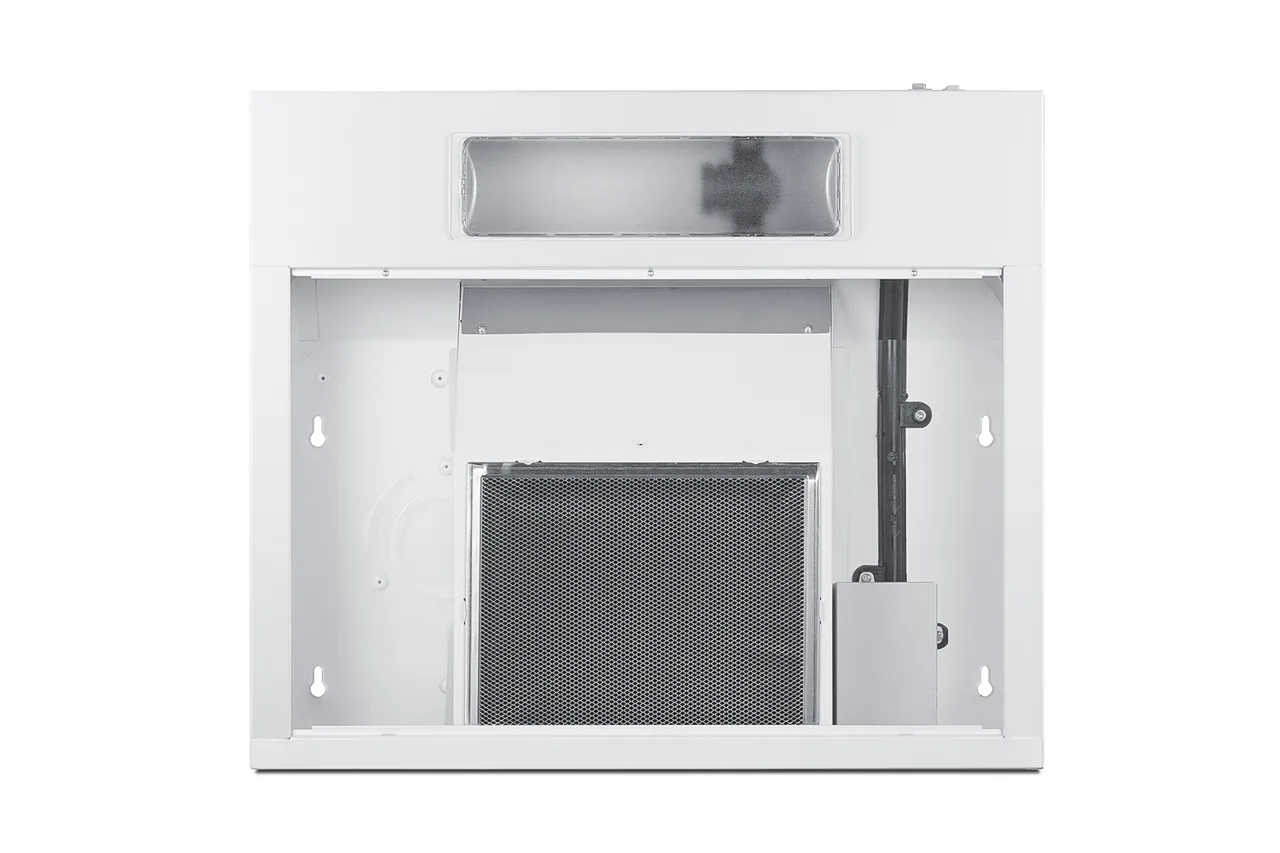 Summit HC24WWADA Under Cabinet Hood, 24" White, 270 CFM Convertible, Charcoal Mesh Filter, Fan, ETL, 115V