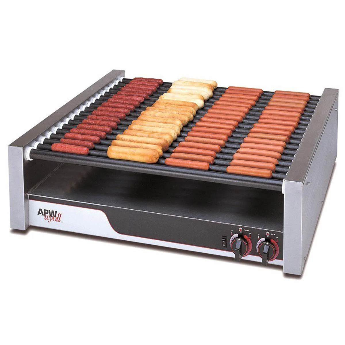 APW Wyott HRS-75 34" HotRod Hot Dog Grill w/ Infinite Controls, Tru-Turn Rollers