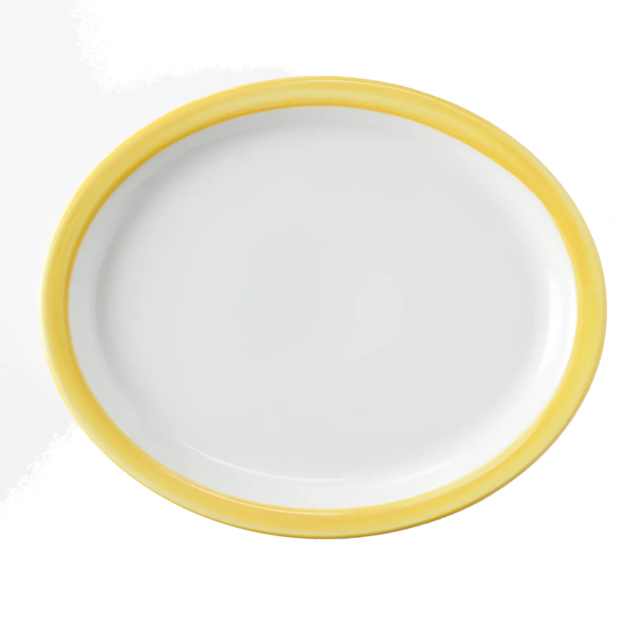 GET PA1600807812 Porc. Platter 13" x 11" Narrow Rolled Orange/Corona/Calypso/Yellow 380°F - Dozen