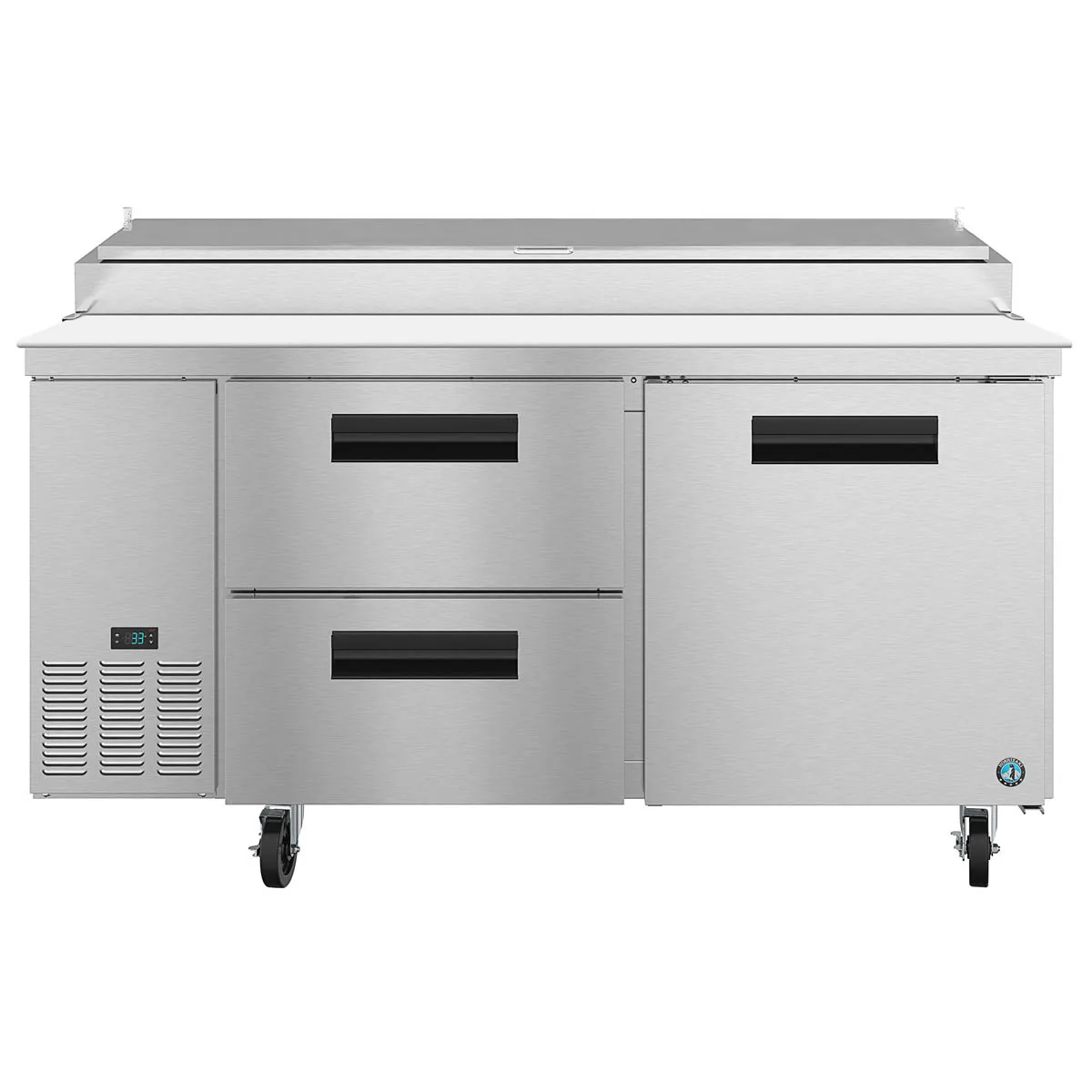 Hoshizaki PR67A-D2 67" 2-Section Refrigerated Pizza Prep Table w/ 2 Drawers & 1 Door