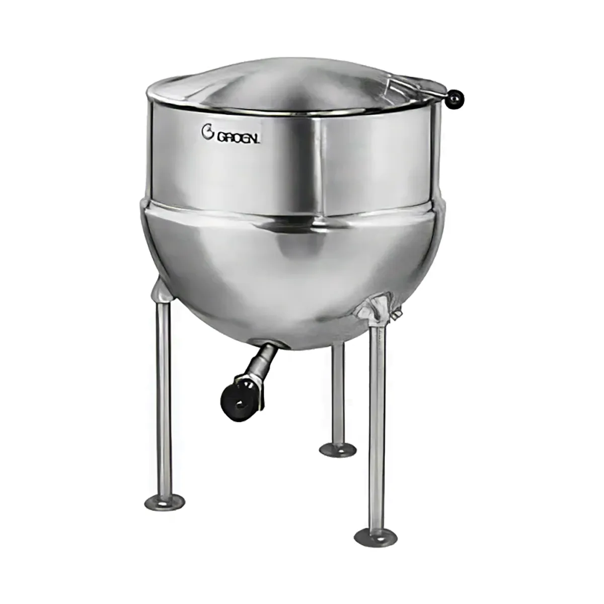 Groen FT-80 80 Gallon Floor Stationary 2/3 Steam Jacketed Direct Steam Kettle w/ Tri-Leg Base