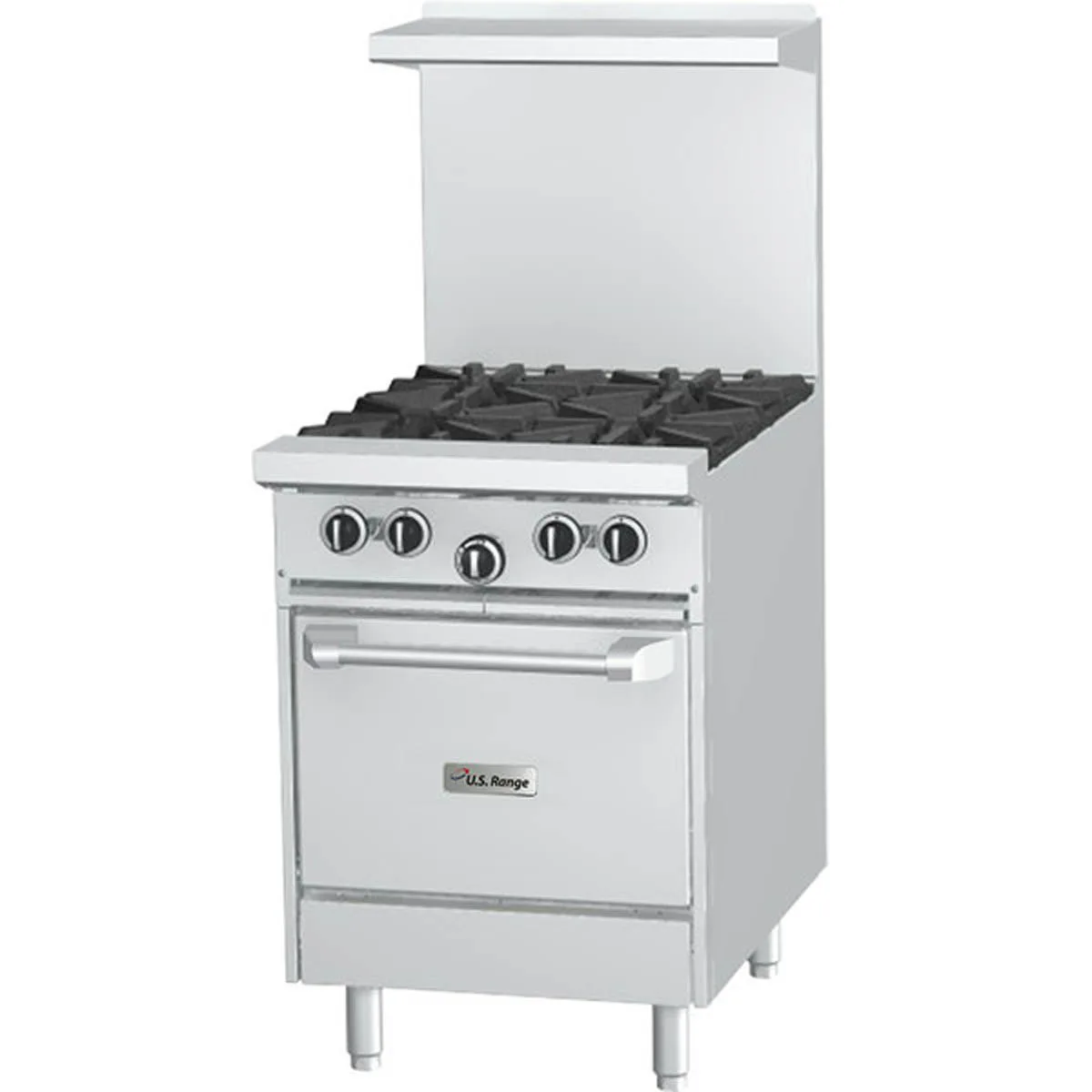 Garland US Range U24-4L 24" Gas Restaurant Range w/ (4) Open Burners, (1) Space Saver Oven, 132.000 BTU