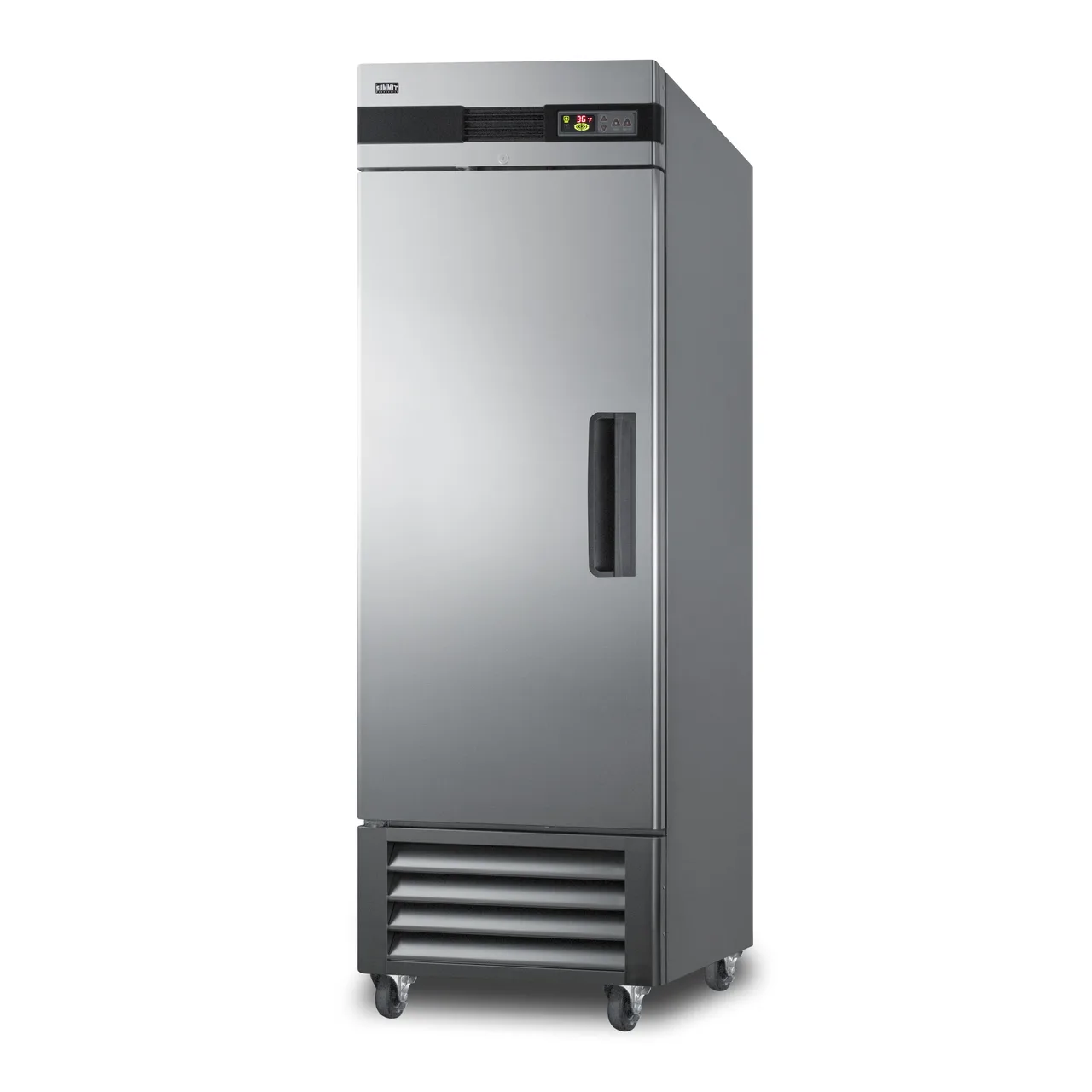 Summit SCRR232LH 28" 1-Section Reach-In Refrigerator w/ Left Hinged Solid Door, Bottom Mount, Stainless Steel, 23 cu. ft.