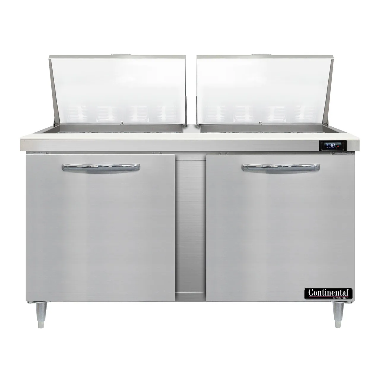 Continental Refrigerator D60N24M 60" Mega Top Sandwich Prep Table w/ 2 Doors, 24 pans