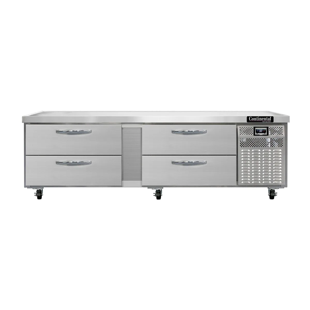 Continental Refrigerator D84GN 84" 4 Drawers Refrigerator Griddle Stand Chef Base w/ Marine Edge