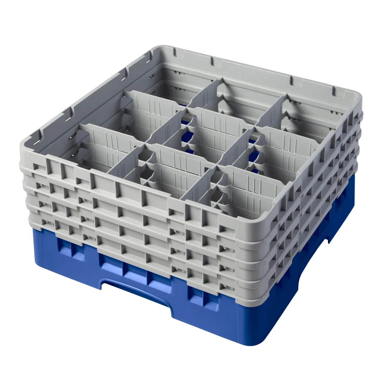 Cambro 9S800168 Camrack Glass Rack, Full Size, Blue, 19-3/4 x 19-3/4 x 10-1/2, 9 Compartments, 5-7/8 Max Dia, HACCP Compliant