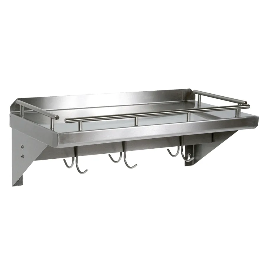 John Boos GRWS48-UB Stainless Steel Wall Mounted Cucina Mensola Grande Shelf - 48"W x 12"D