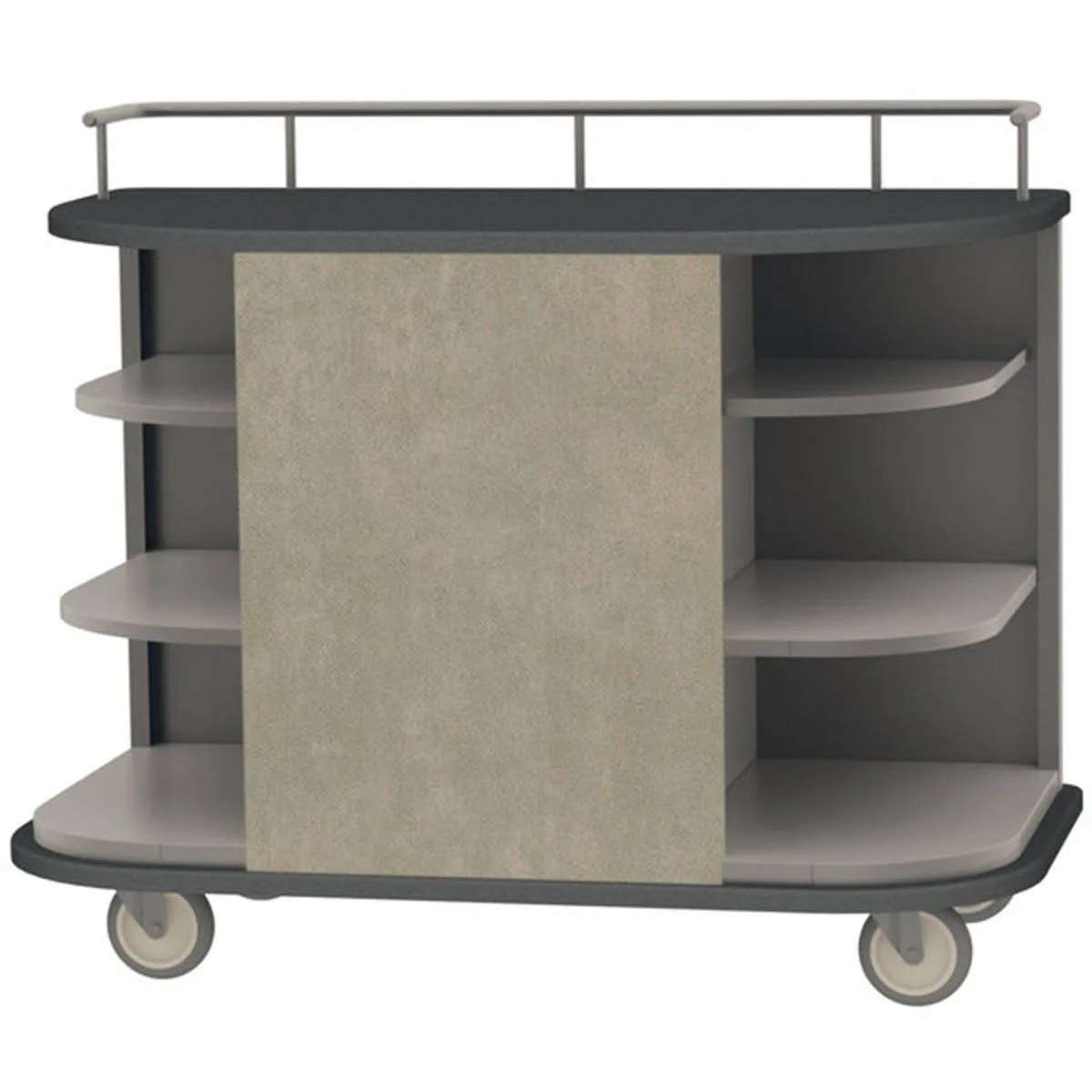Lakeside 8715 Stainless Steel Self-Serve Compact Hydration Cart w/ 6 Open Corner Shelves 