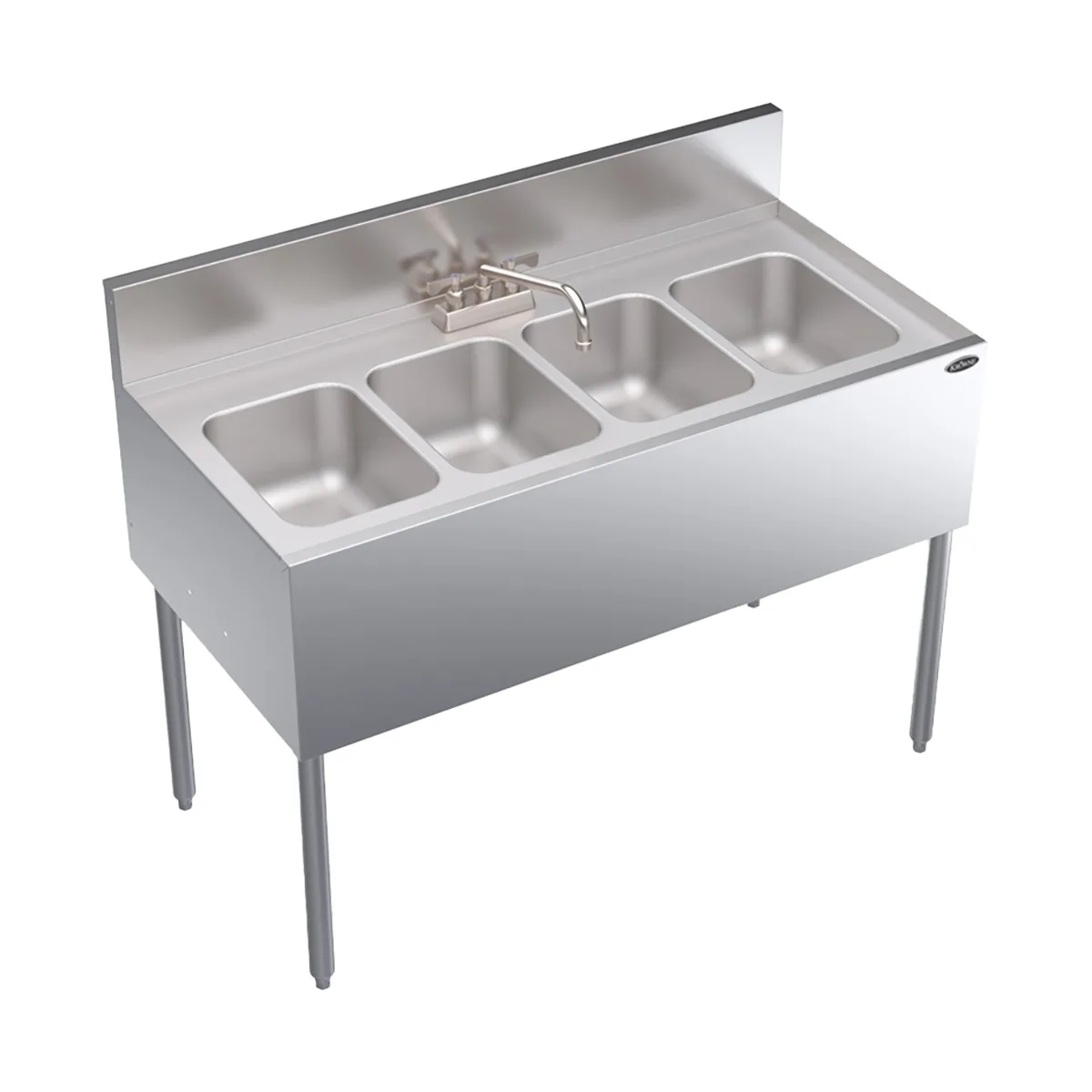 Krowne KR24-44C 48" Underbar Sink Units, 4 Compartment without Drainboard