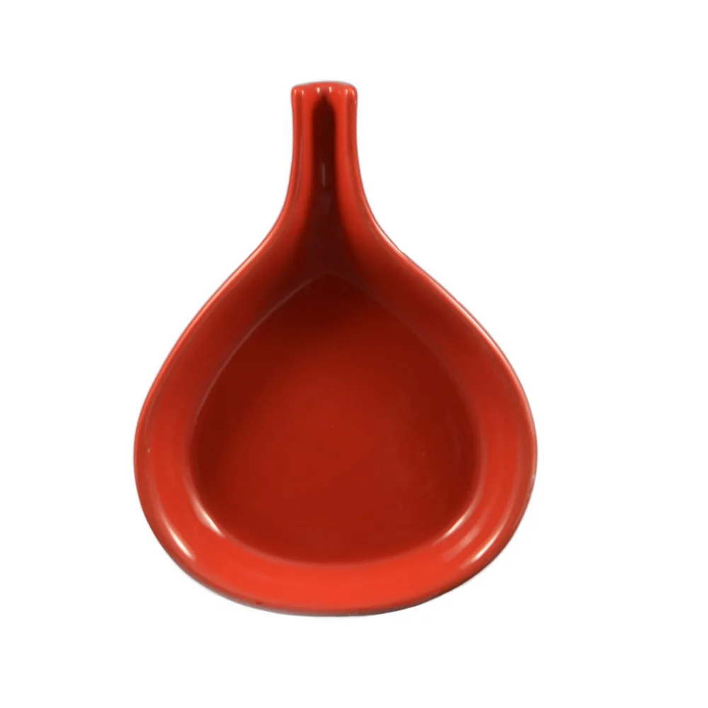 CAC China FP-24-R Fry Pan Server, 24 oz (12"×9"×1¼"), Red Ceramic, Dishwasher Safe - 1 Dozen