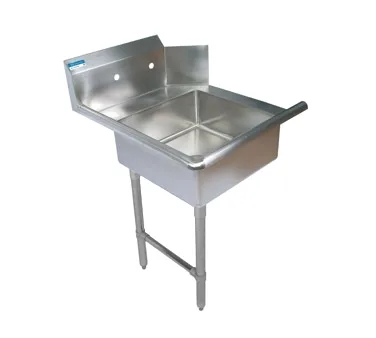 BK Resources BKSDT-26-L-SS 26" Straight Soiled Dishtable w/ Left Table, Pre-Rinse Sink, 10" Backsplash