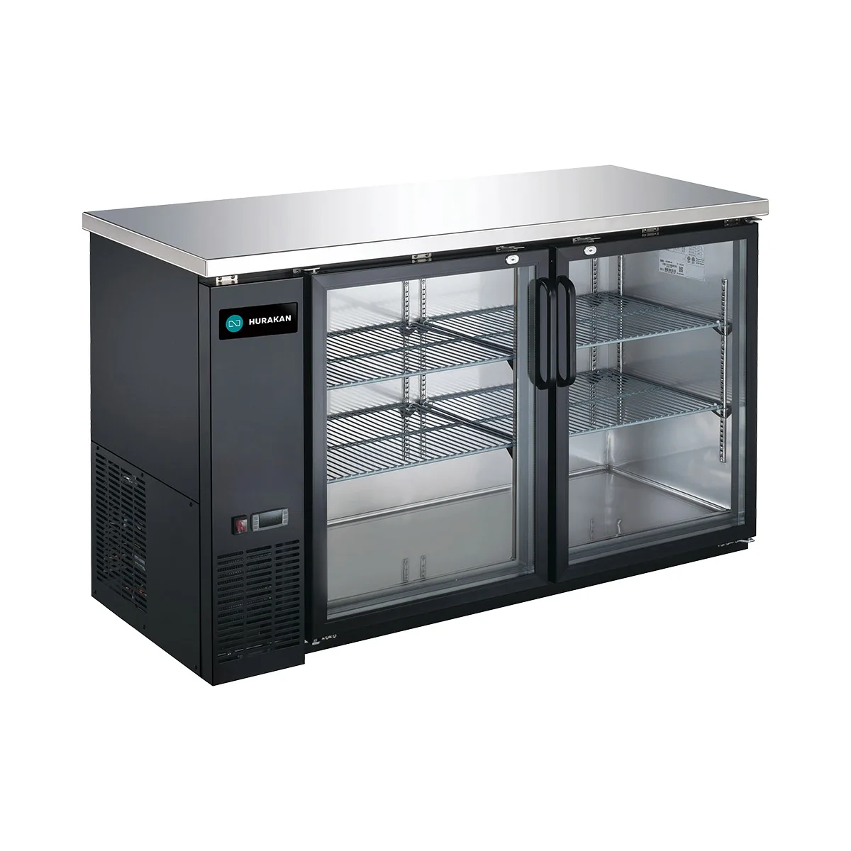 Hurakan HKN-GBB2460G 60" Back Bar Cooler w/ Swing Glass Door, 14.8 cu. ft.