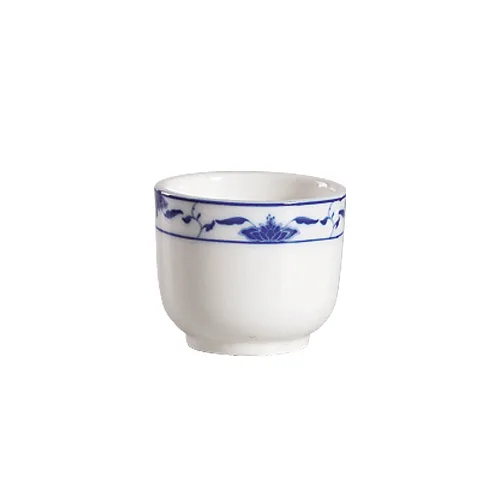 CAC China 103-54 - Blue Lotus Tea Cup, 4 oz, 2‑3/4" Dia x 2‑3/8" H, Porcelain, Blue White - 1 Dozen