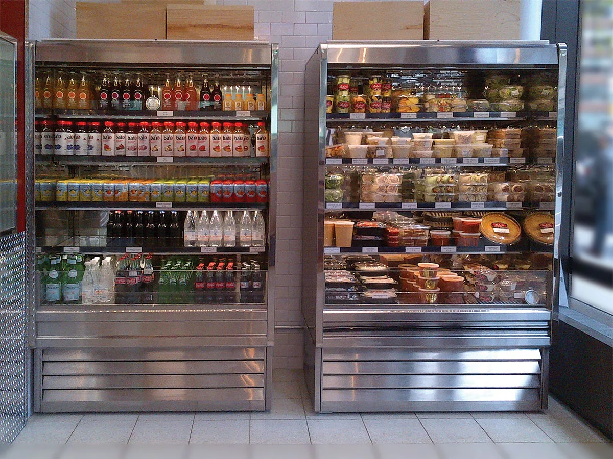 Howard-McCray SC-OD35E-4S-S-SL 51" Multi-Purpose Open Merchandiser, Stainless Steel, Self-Contained