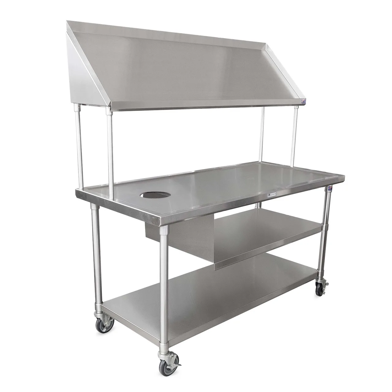 John Boos BT6-3063SSK 63" Dishtable Sorting Table w/ Adjustable Undershelf, Marine Edge