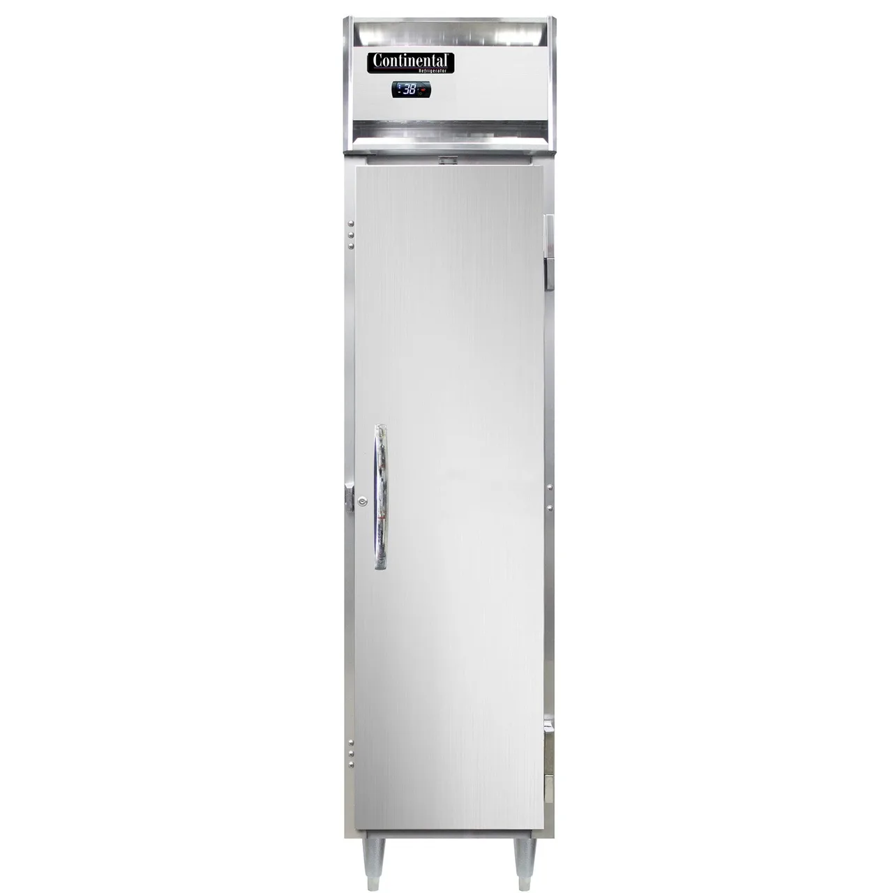 Continental Refrigerator D1RSENSS 18" 1-Section Reach-In Refrigerator w/ Solid Door, All Stainless Steel, 15 cu. ft.