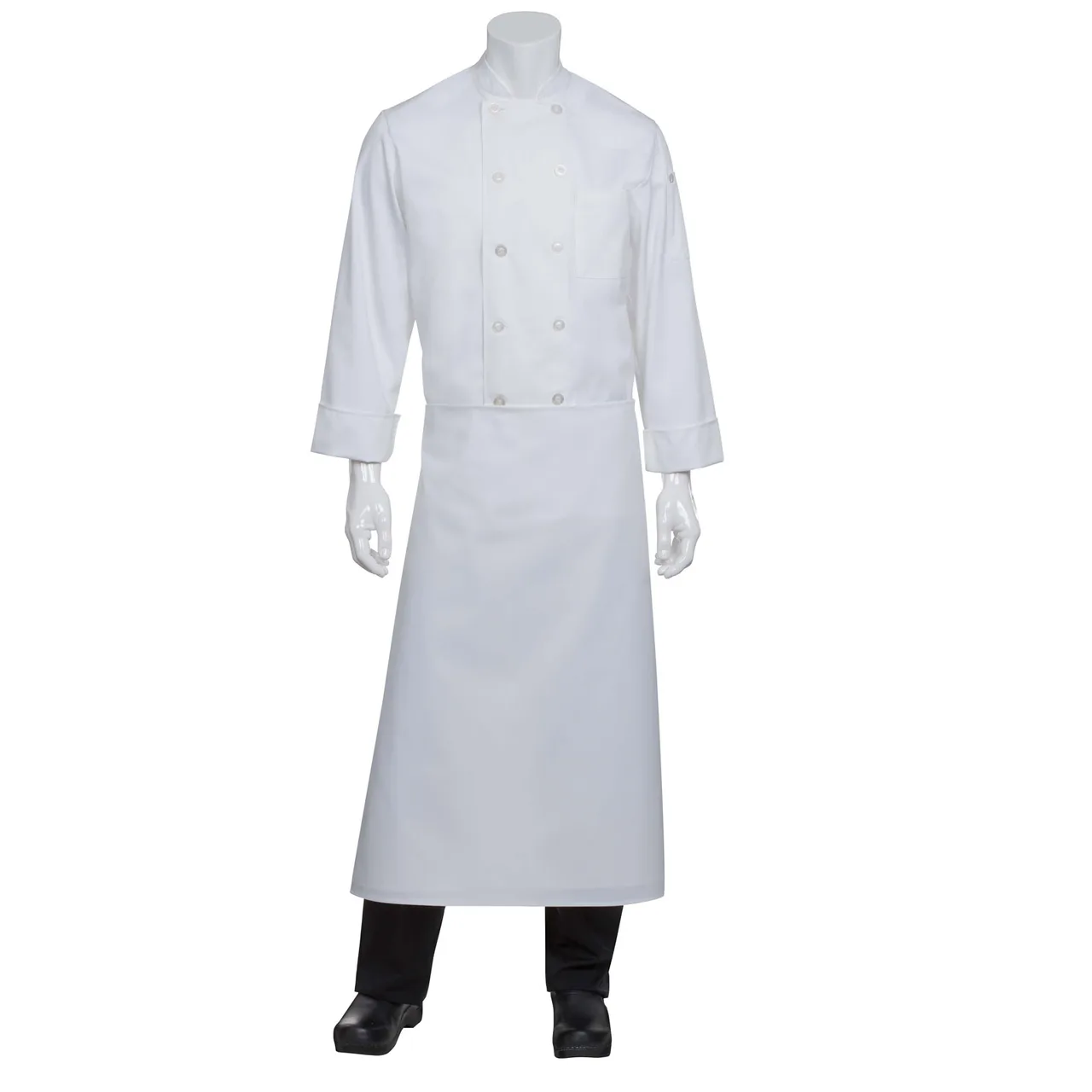 Chef Works B4-WHT-0 Waist Apron, 33"L X 27.5"W, 4-Way Reversible, White, Poly/Cotton