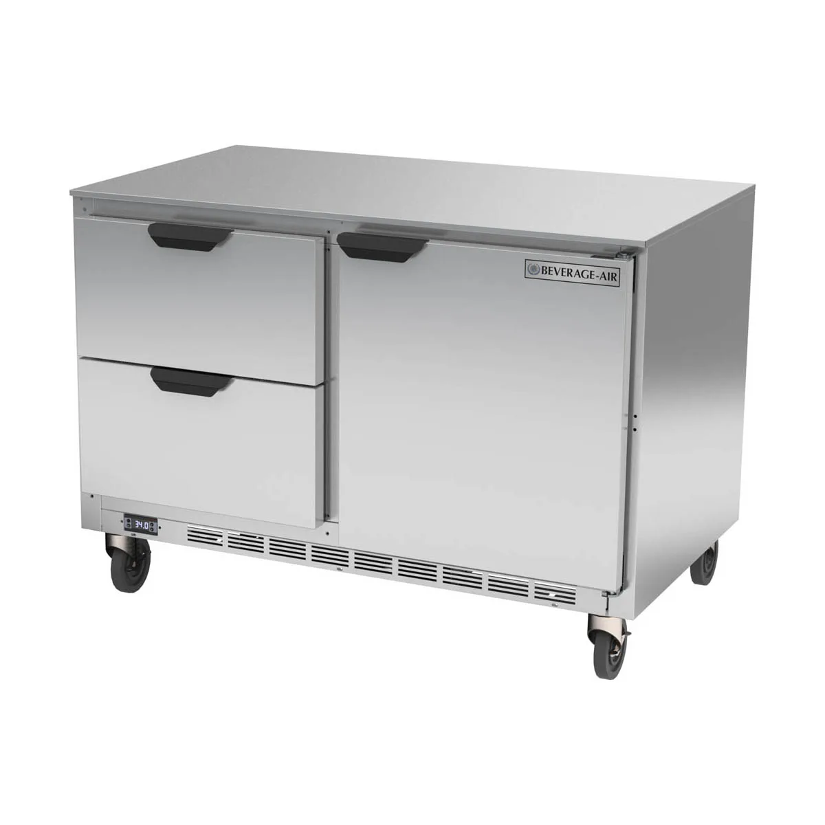 Beverage Air UCRD48AHC-2 48" Two Section Undercounter Refrigerator w/ 2 Drawers & 1 Door