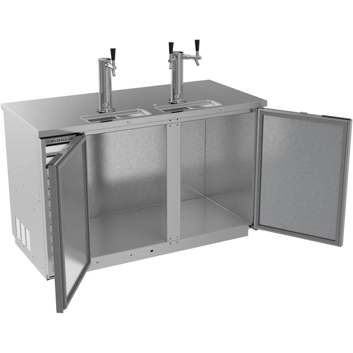 Beverage Air DD58HC-1-S 59" Draft Beer Cooler w/ 3 Kegs, 21.86 cu. ft., 1 Single & 1 Dual-Tap Towers