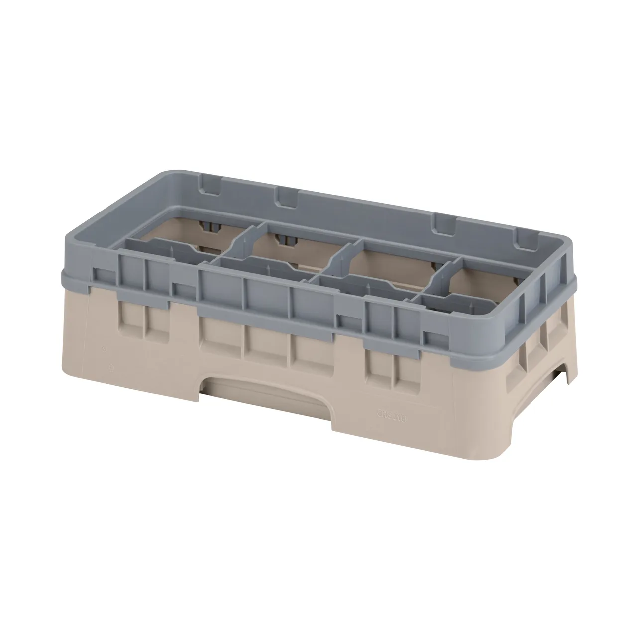 Cambro 8HS318184 Camrack Glass Rack, Half Size, Beige, 10x19.75x5.625, 8 Compartments, 4.0625 Max Dia, HACCP Compliant
