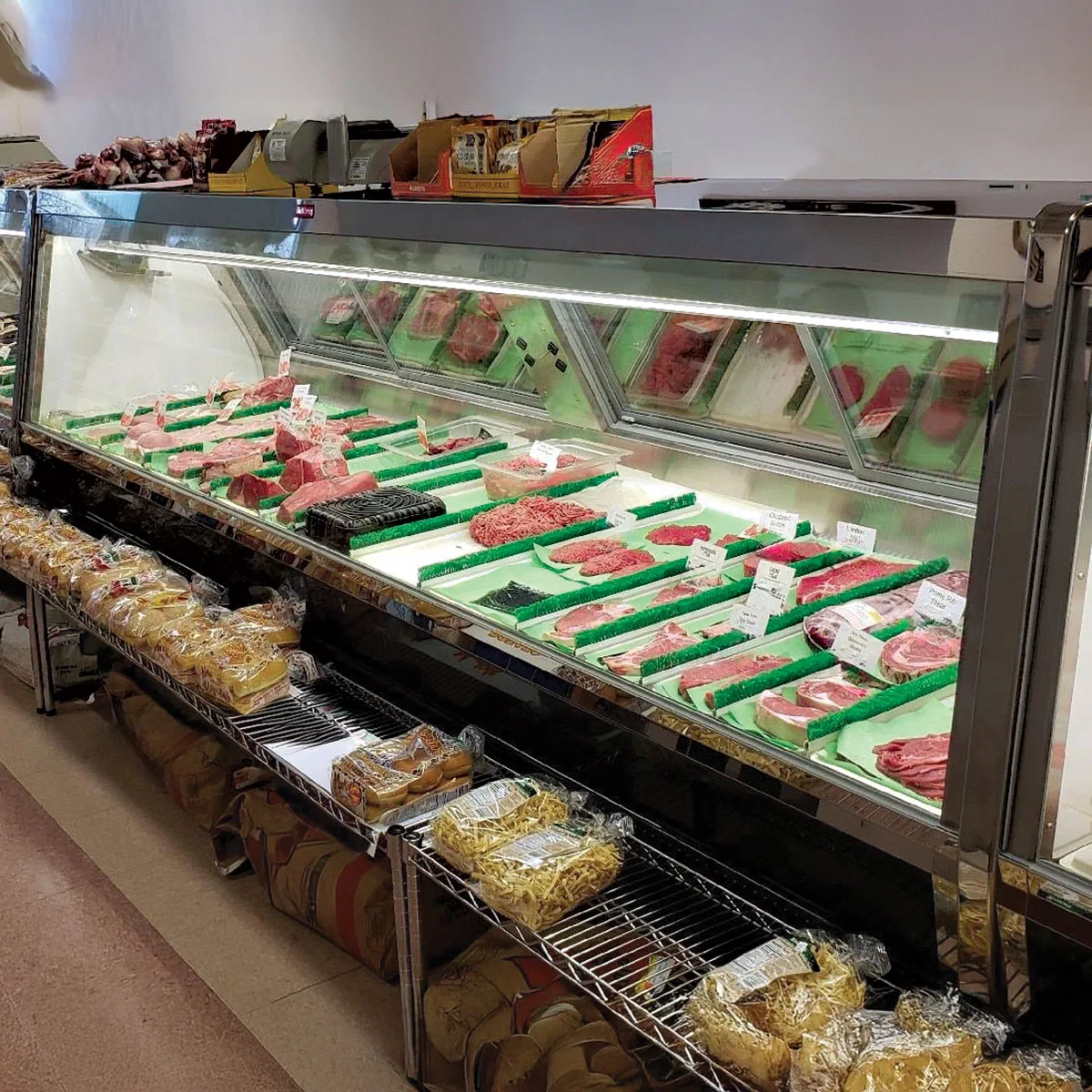 Howard-McCray SC-CMS40E-10-BE-LED 125" Single Duty Flat Refrigerated Meat Display Case