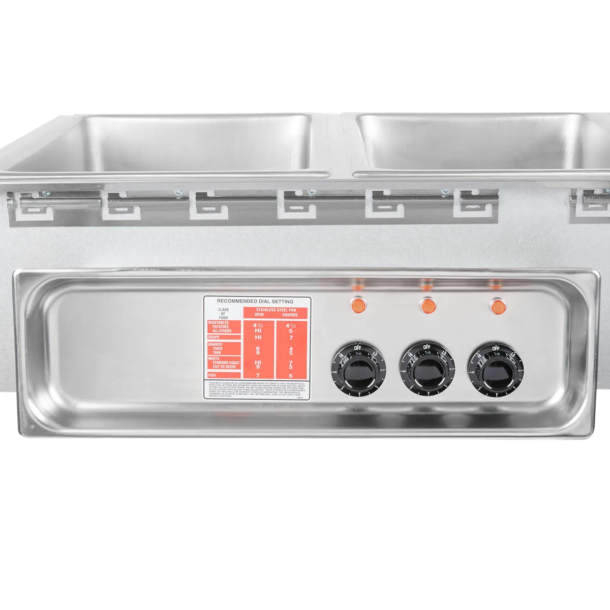 APW Wyott HFW-3DS 15"  Insulated Three Pan Drop In Hot Food Well with Drain