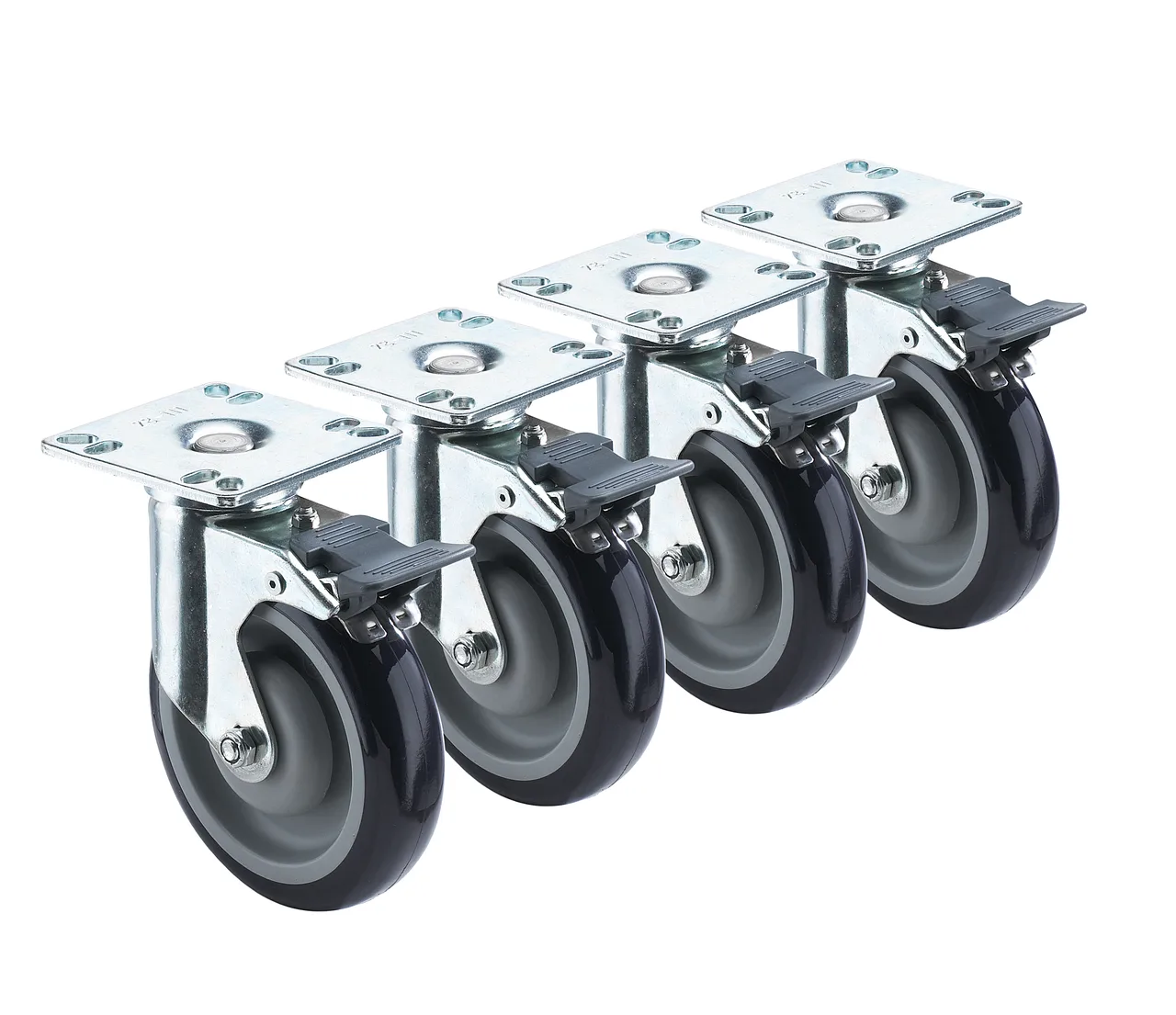 Krowne 28-260S Krowne Heavy Duty Plate Caster with Front Brake