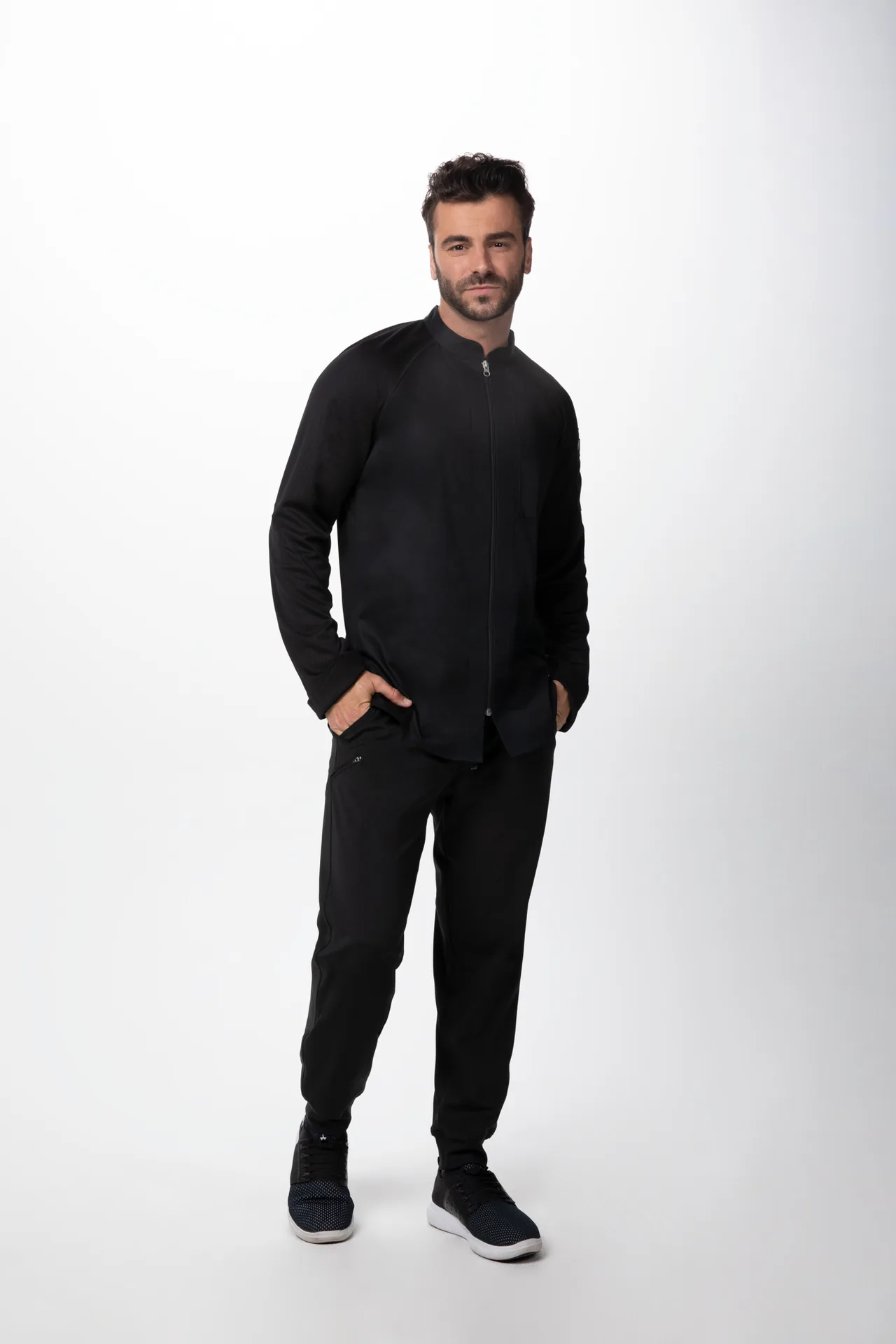Chef Works CBZ02-BLK-3XL - Nepal Chef Coat, Sleeve, Zipper Front, Pocket, Recycled Mesh, Black, 3XL