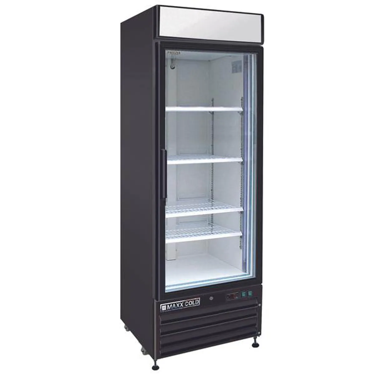 Maxx Cold MXM1-23FBHC 27" 1 Glass Door Freezer Merchandiser in Black, 23 cu.ft.