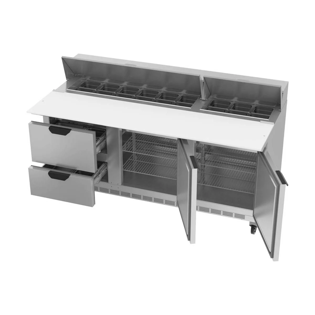 Beverage Air SPED72HC-18C-2 72" Sandwich/Salad Prep Table w/ 2 Drawers & 2 Doors, 18 Pans