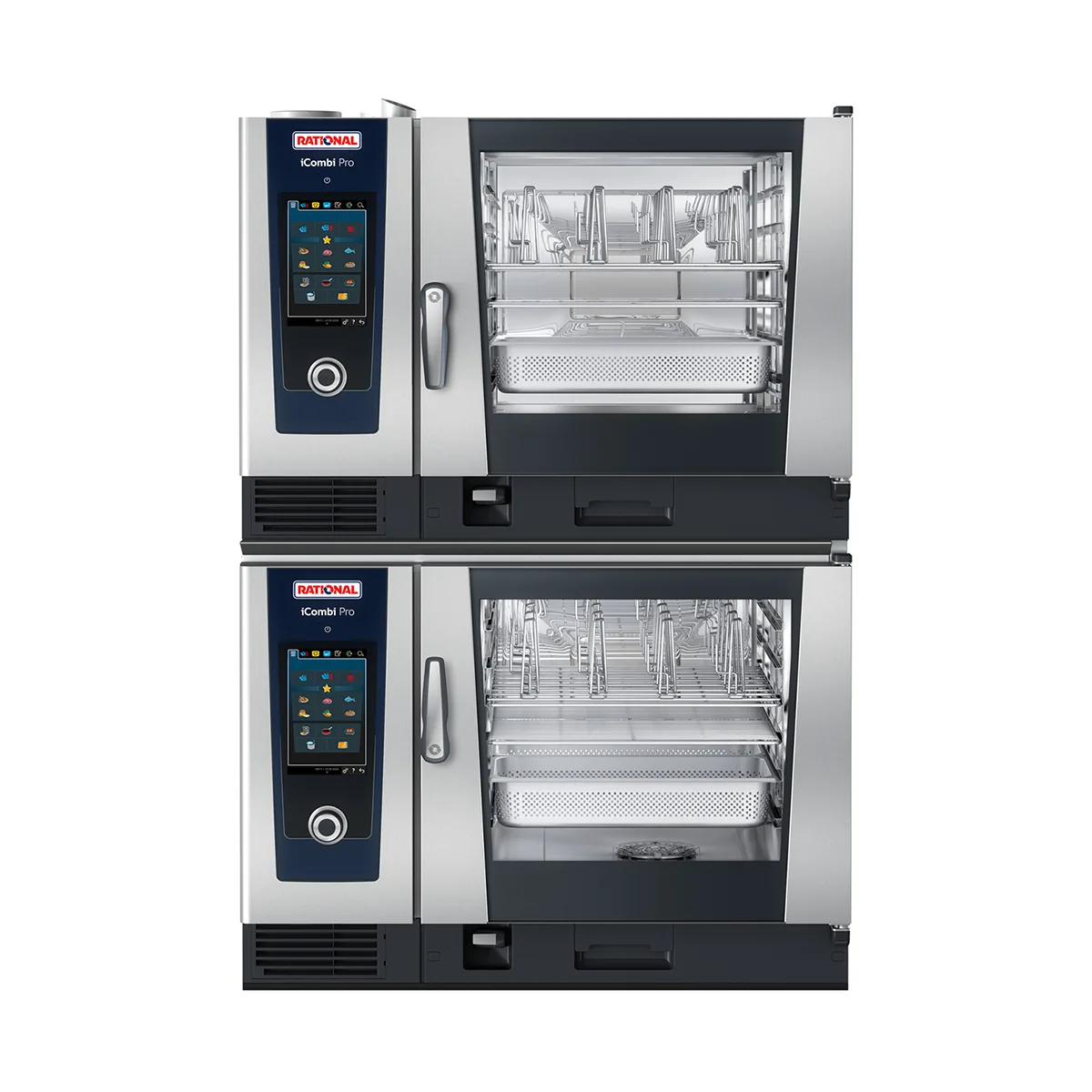 RATIONAL ICP 6-FULL ON 6-FULL E 480V 3PH AD-QS Full Size Double Stack Electric Combi Oven, 440/480V