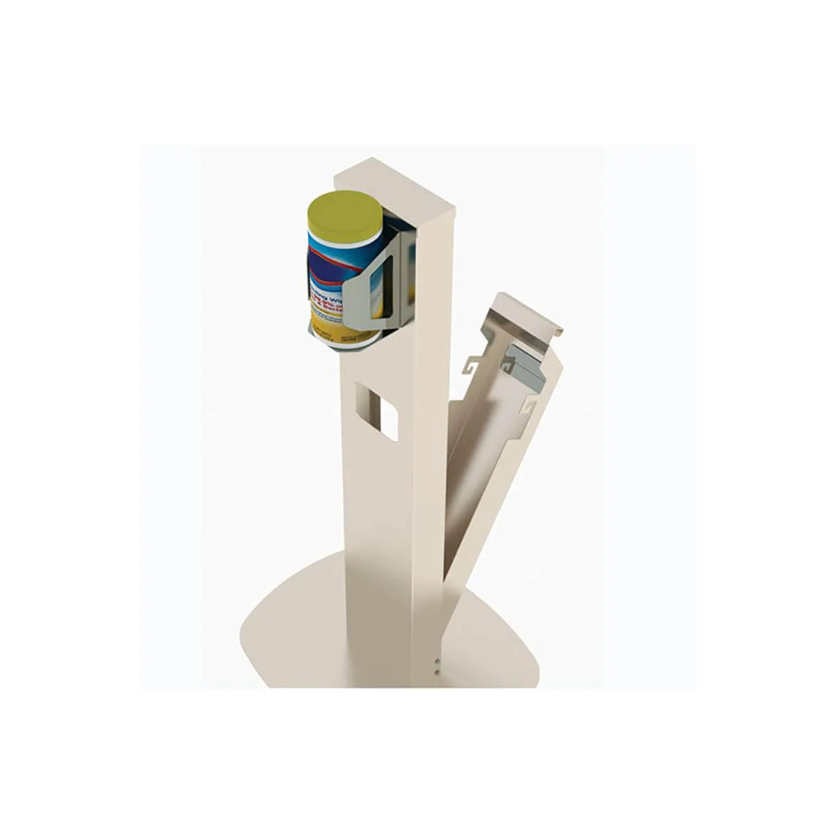 Lakeside 158888 Wipe Dispensing Stand, Integrated Waste Bin, 20" X 17" Base