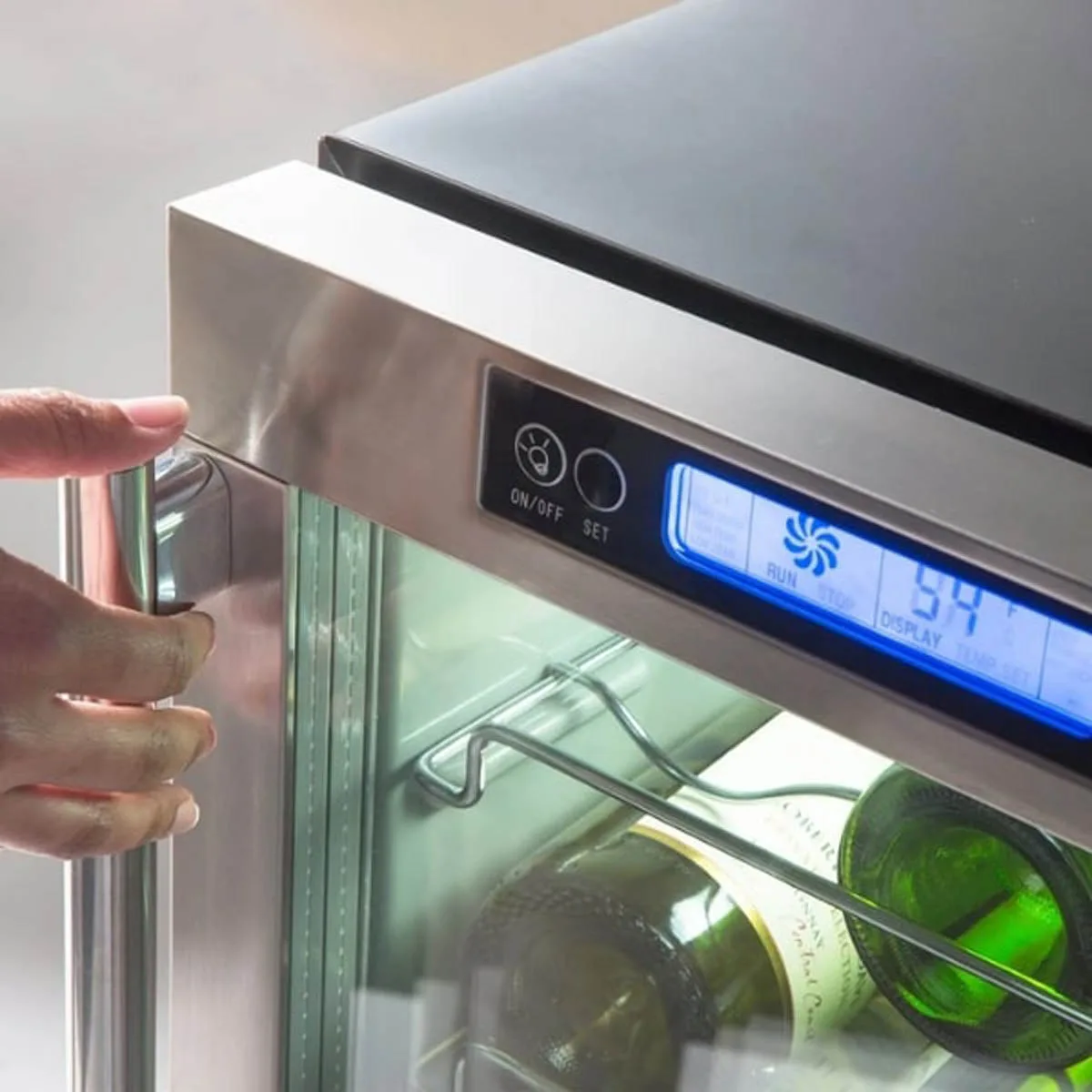 Maxx Ice MCWC28 15" Glass Door Wine Refrigerator, Single Temperature, 28 Bottles