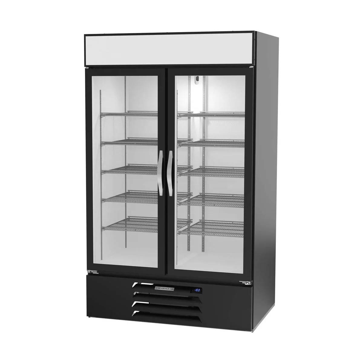 Beverage-Air MMF44HC-1-B 47" 2 Glass Door Merchandising Freezer in Black, 44 cu. ft.
