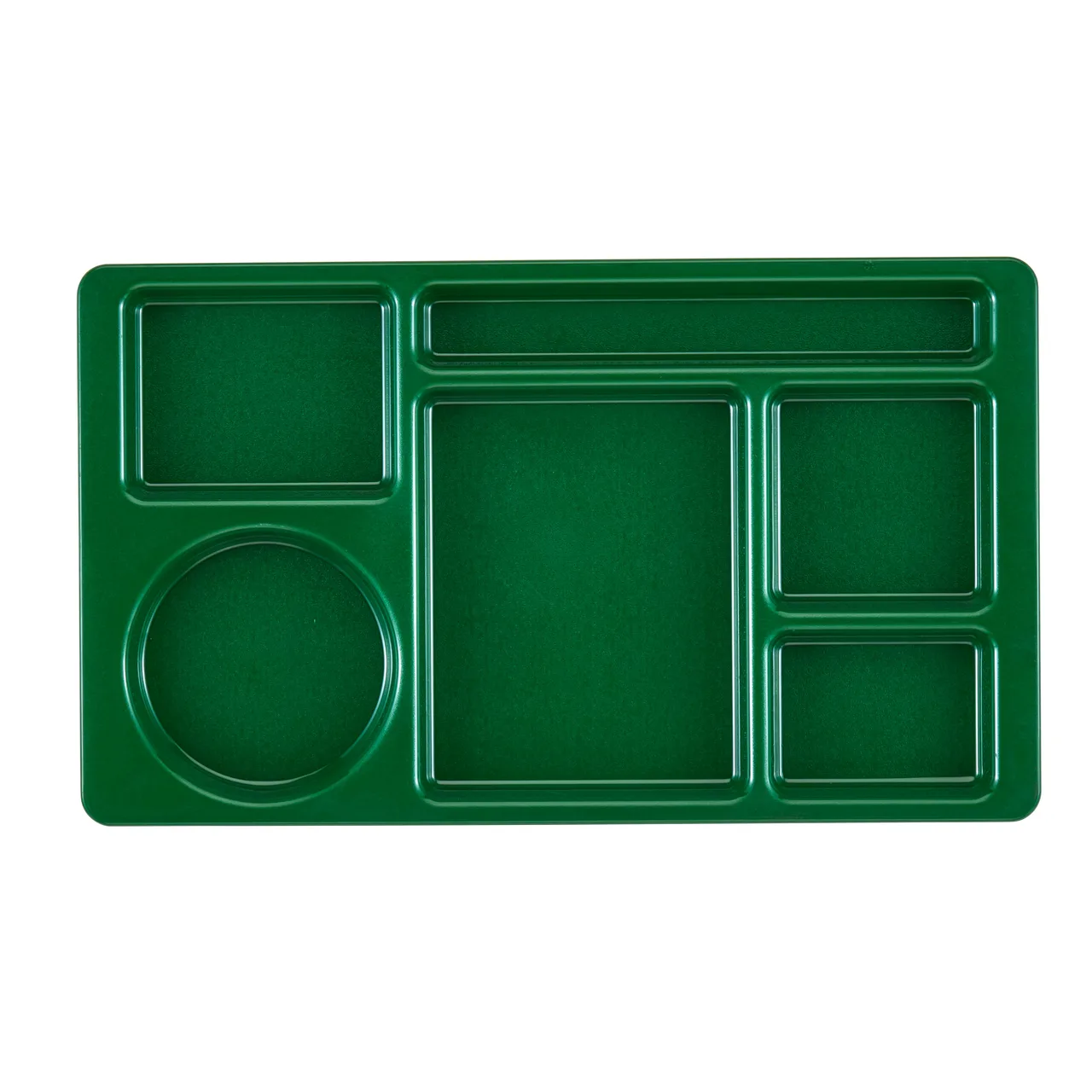 Cambro 915CW119 6-Comp Rectangular Tray, 8-3/4" x 15" Green Polycarbonate, Dishwasher Safe, NSF