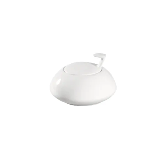 CAC China COL-HSP Sugar Bowl, 3.25" Round Porcelain with Lid, White, Oven Microwave Safe - 1 Dozen