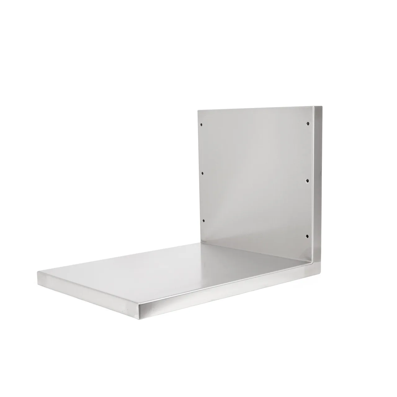 John Boos CGS-MS2026-X 20" Wall-Mounted Microwave Shelf, 14/300 Stainless Steel, 26-9/16"H x 26-9/16"D