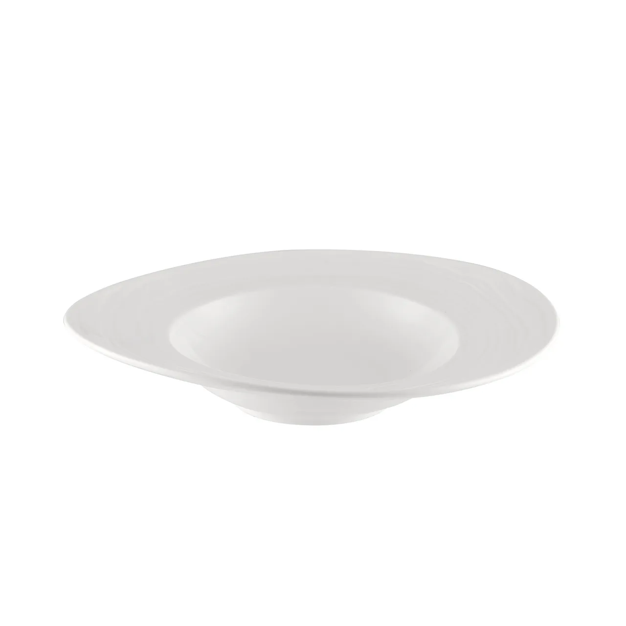 CACChina BHM-120 Bahamas Pasta Bowl 13 Oz 12" Diameter Round Embossed Bone White Porcelain - Dozen