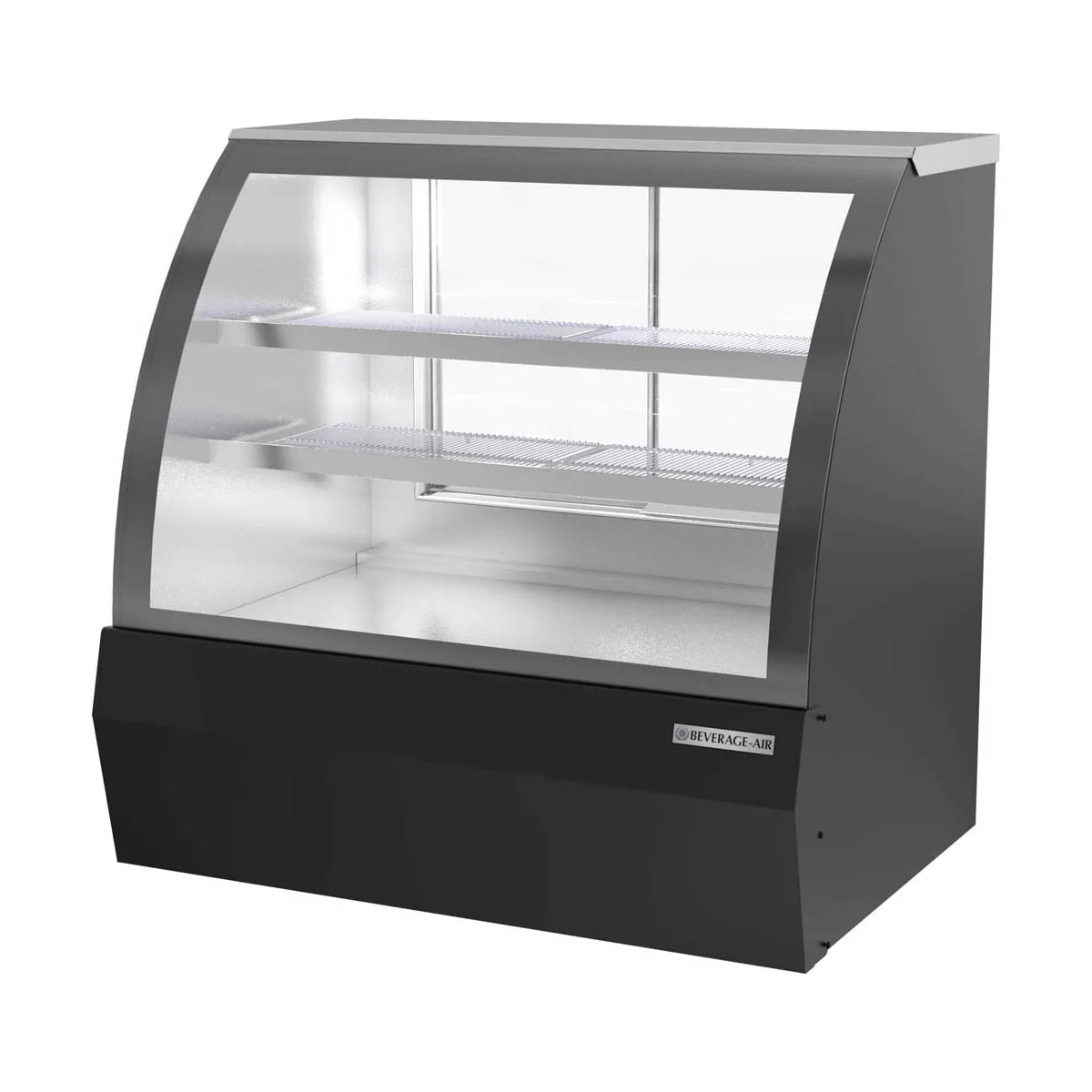Beverage Air CDR4HC-1-B-D 49 1/4" Curved Glass Black Dry Bakery Display Case, 14 cu. ft.