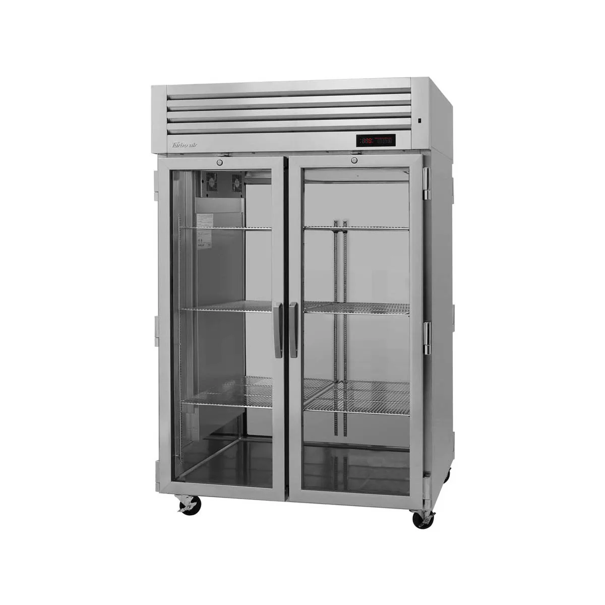 Turbo Air PRO-50H-G 2-Section Heated Holding Cabinet, 47.7 cu ft, 2 Glass Doors, Stainless Steel, 3000W
