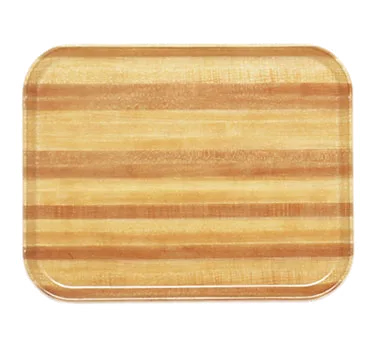 Cambro 46303 Rectangular Tray, 4‑1/4" x 6" Fiberglass, Wood Color, Dishwasher Safe, NSF Butcher Block