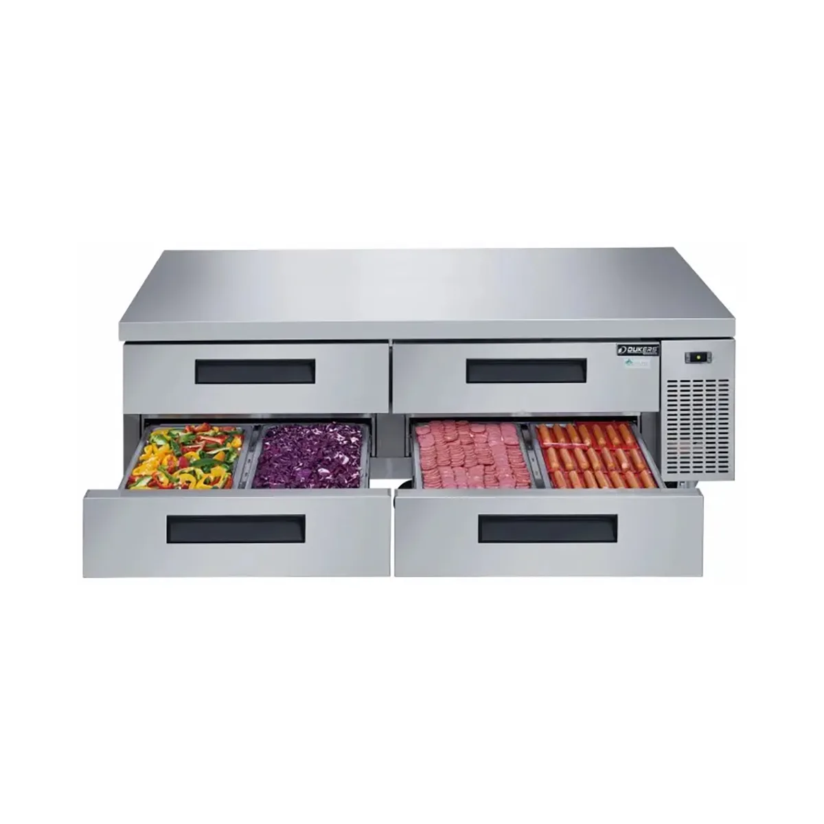 Dukers Appliance Co DCB72-D4 72" 4 Drawers Refrigerated Chef Base, All Stainless Steel