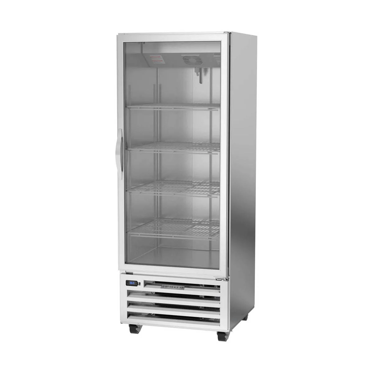 Beverage Air RI18HC-G 27" 1-Section Reach-In Refrigerator w/ Glass Full Door, Bottom Mounted, 1/4 hp, 17 cu. ft.