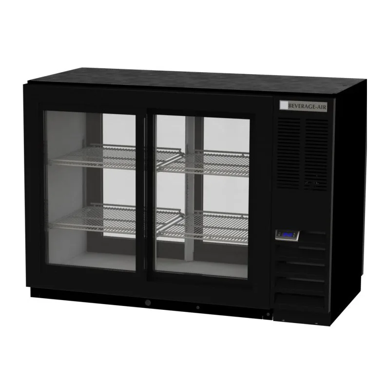 Beverage Air BB48HC-1-GS-F-PT-B 48" Pass-Thru Glass Door Back Bar Refrigerator