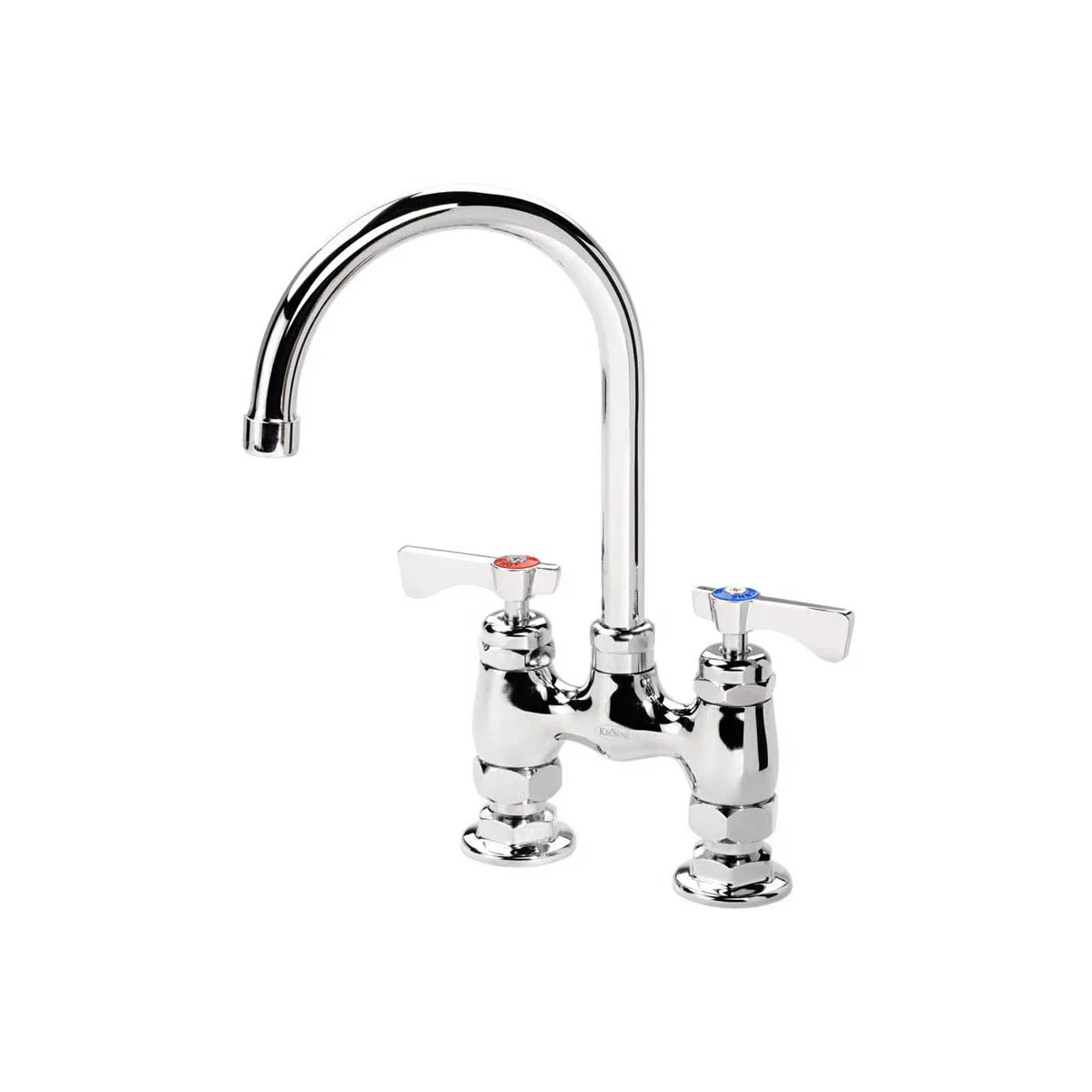 Krowne 15-401L Royal Series Low Lead Deck Mount Faucet w/ 4" Centers, 6" Gooseneck Spout