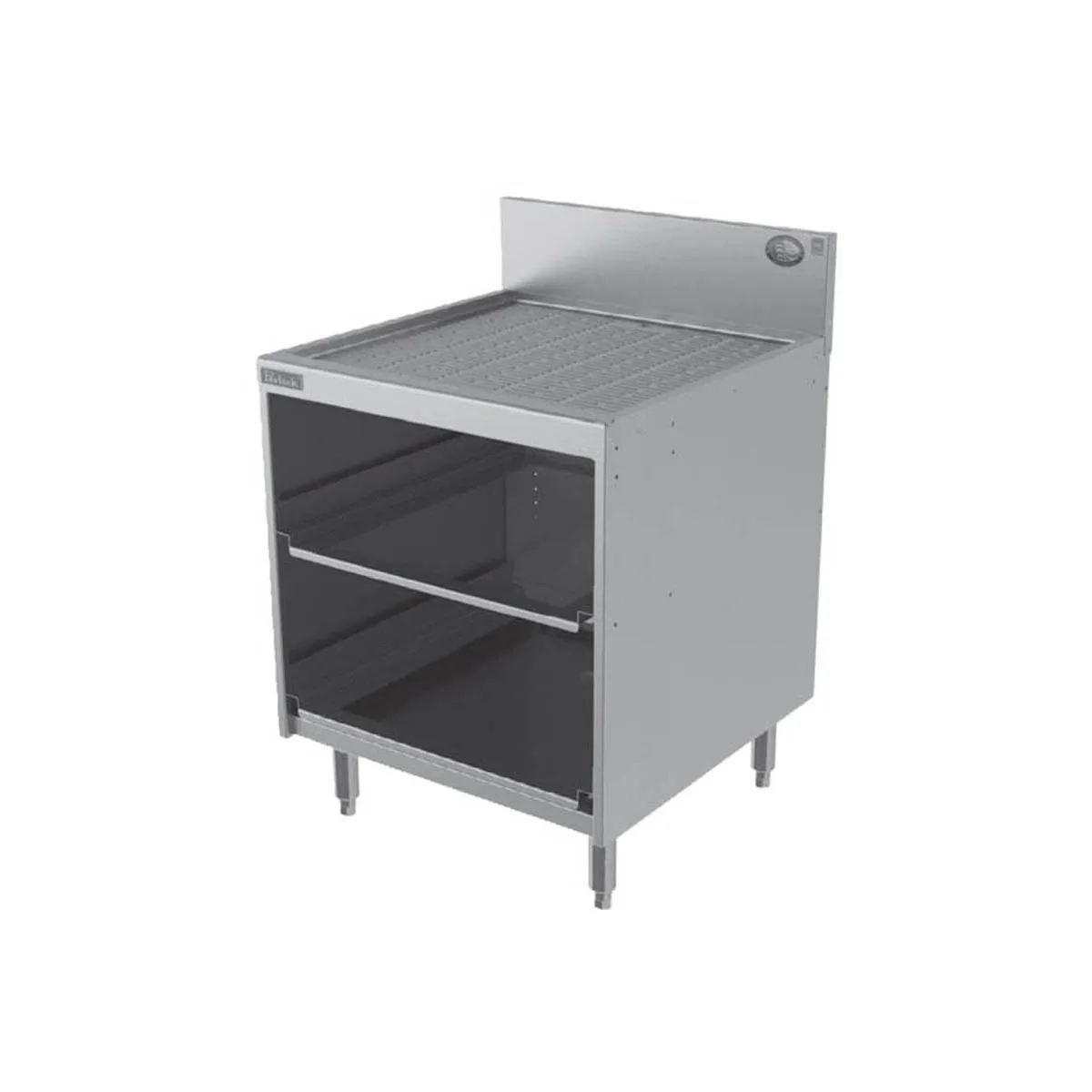 Perlick 7055A-D 24" Underbar Glass Rack Storage Unit w/ Drainboard Top, Open Front Base