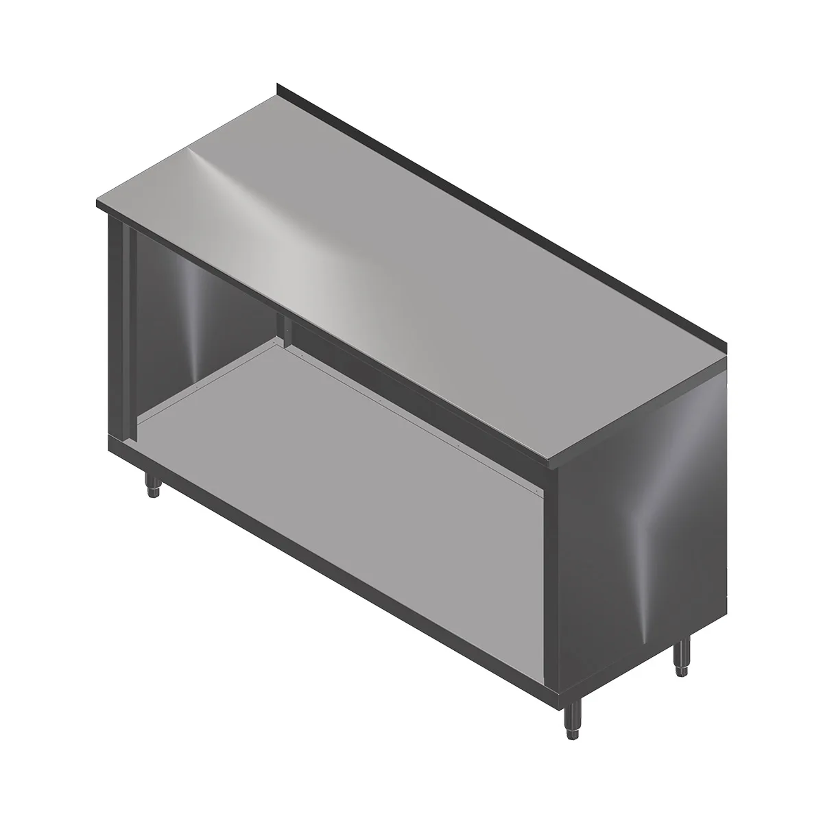 John Boos 4CO6R1.5-2460 Open Front Work Table with Optional Mid-Shelf, Upturn / 60"W X 24"D
